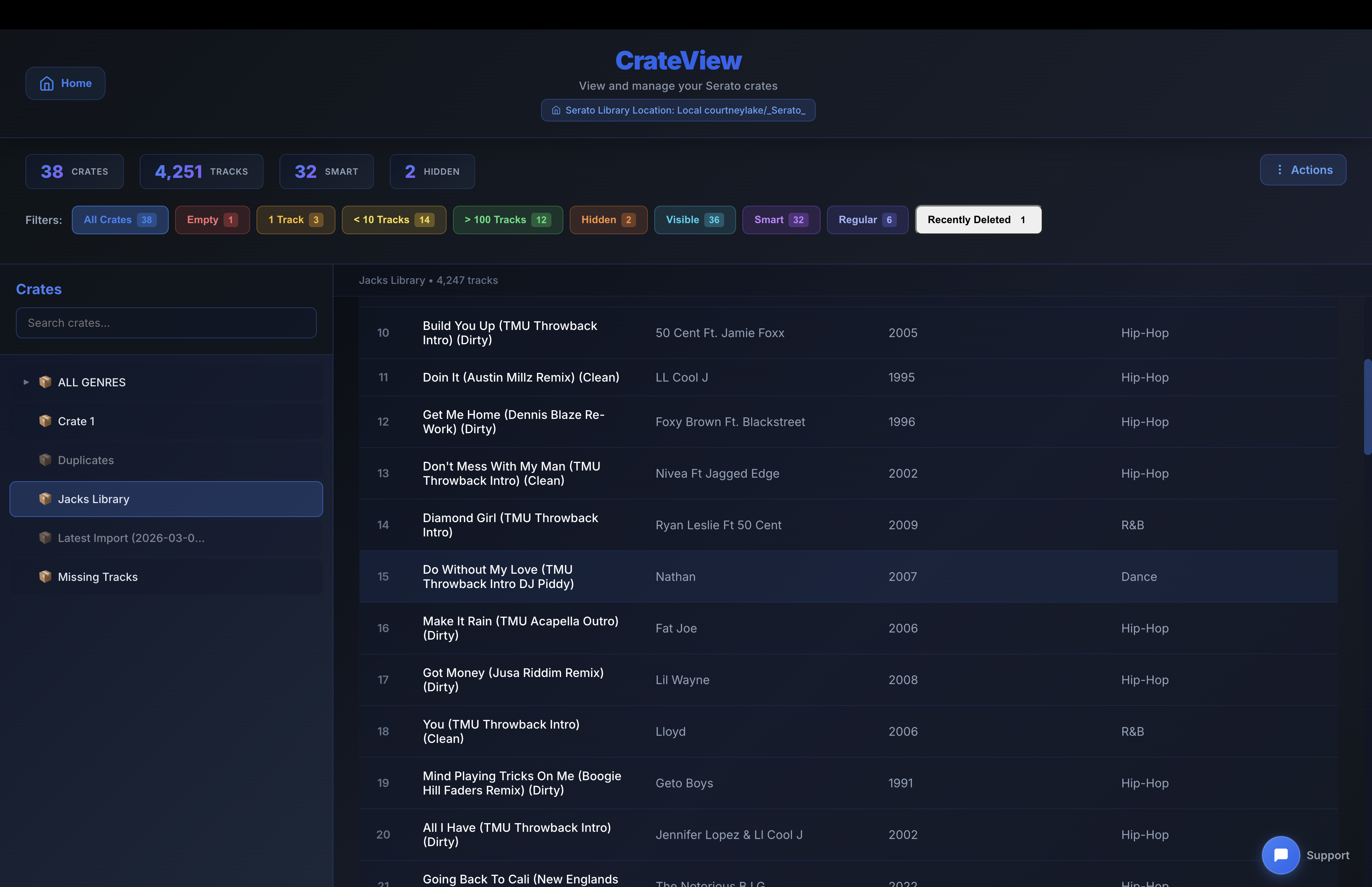 Manage crates in MLT CrateView